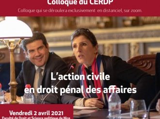 Colloque CERDP : "L'action civile en droit pénal des affaires" le 2 avril