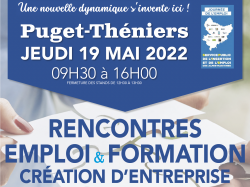 Puget-Théniers : Rencontres de l'Emploi & de la Formation le 19 mai