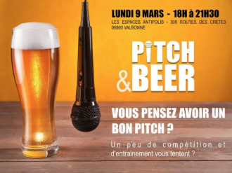 3° Pitch & Beer le lundi 9 mars à Sophia !