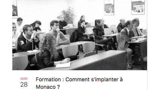 La JCE Monaco propose des formations en soirée, ouvertes à ceux qui veulent s'implanter à Monaco !
