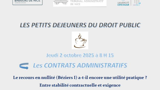 Reprise des Petits Déjeuners du Droit Public : focus sur les contrats administratifs