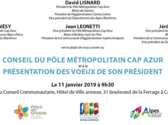 Conseil du Pôle Métropolitain Cap Azur et Présentation des Vœux le 11 janvier 