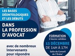Formation UJA de Nice : "Les bases déontologiques et les débuts dans la profession d'avocat"