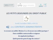 Reprise des Petits Déjeuners du Droit Public : focus sur les contrats administratifs