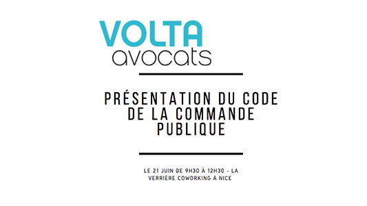 Présentation du Code de la Commande publique le 21 juin à La Verrière Nice