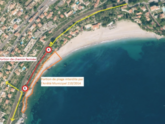 ROQUEBRUNE - CAP-MARTIN : modification des cheminements piétons sur la plage du Golfe bleu et le chemin des douaniers