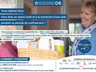 Le Département 06 ouvre le dispositif « Mon voisin 06 a du cœur » aux seniors isolés et aux aidants niçois 