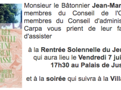 Barreau de Grasse : Rentrée solennelle du Jeune Barreau ce 7 juillet