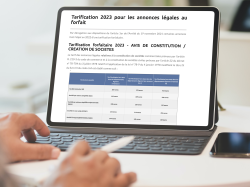 Annonces légales : tarifications 2023 et nouveautés