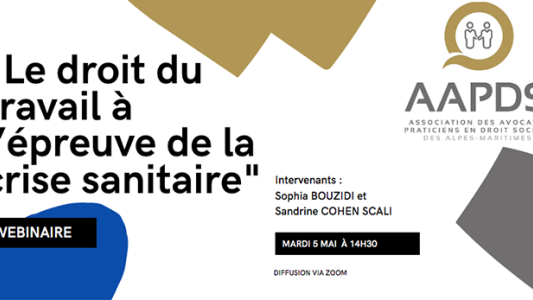 Formation AAPDS : "Le droit du travail à l'épreuve de la crise sanitaire"