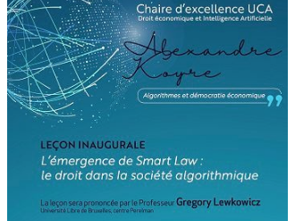UCAJedi Deep Law : inauguration de la Chaire Alexandre Koyré, Droit économique et intelligence artificielle le 19/10 à Nice