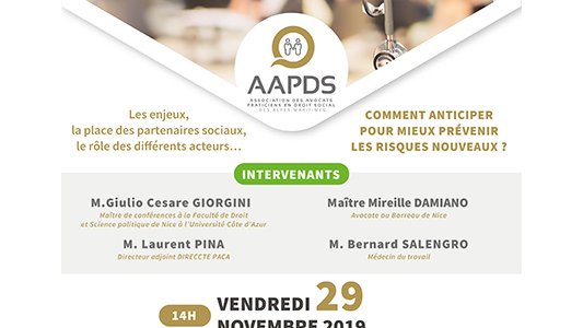 Colloque annuel AAPDS : "LE NOUVEAU VISAGE DE LA SANTE AU TRAVAIL A L'HORIZON 2020"