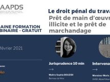 Formation AAPDS : Le droit pénal du travail : prêt de main d'œuvre illicite et le prêt de marchandage 