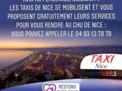 Les syndicats de Taxi niçois et cannois transportent gratuitement le personnel soignant