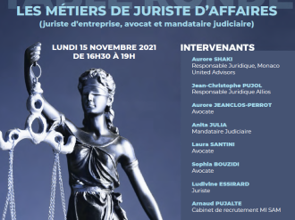 Table-ronde AFJE 06/ANEJE : Les métiers de juriste d'affaires, le 15 novembre