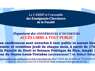 Les prochaines conférence d'ouverture du CERDP 
