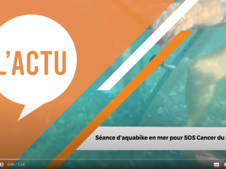 Séance d'aquabike en mer pour SOS Cancer du Sein