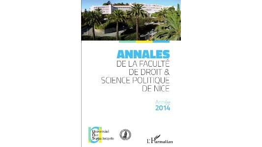 Première parution des " Annales de la faculté de droit et science politique de Nice" 