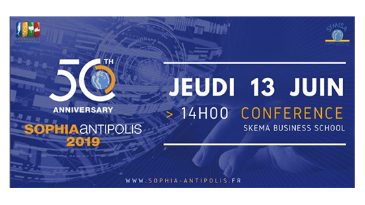 Conférence "50 ans de recherche et d'innovation pour dessiner le monde de demain" à Sophia le 13 juin