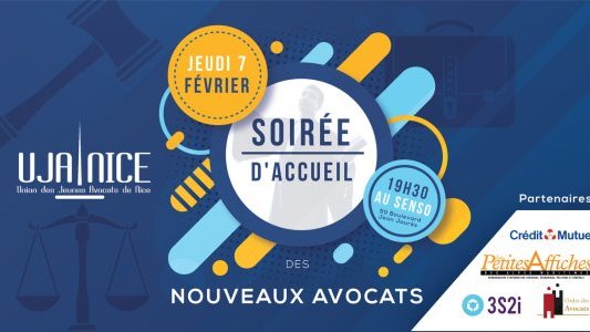 L'UJA DE NICE organise une soirée d'accueil pour les nouveaux Avocats inscrits au Barreau de Nice !