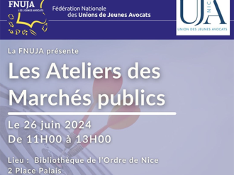 UJA DE NICE : Formation "Marchés publics de services juridiques", en collaboration avec la FNUJA