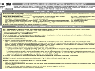Notice du formulaire M'BE Placement collectif ;
