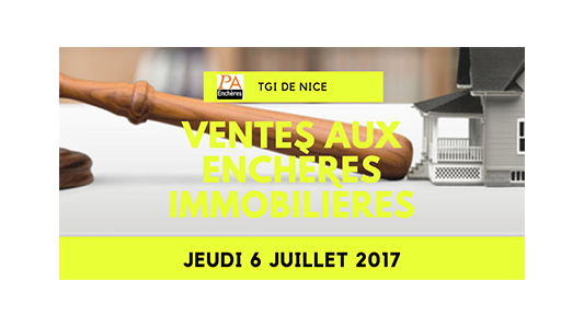TGI NICE : Les ventes aux enchères immobilières du jeudi 6 juillet