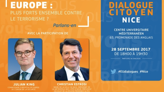" Europe : plus forts ensemble contre le terrorisme ?" Dialogue citoyen - Nice (28/09)