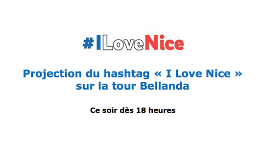 Nice : Projection #Ilovenice sur la tour Bellanda