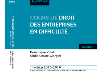 Réédition du cours de droit des entreprises en difficultés