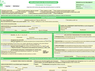 Formulaire P2 CMB : déclaration de modification pour une personne physique 