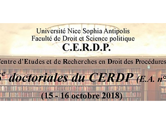 6èmes Doctoriales du CERDP les 15 et 16 octobre à Nice