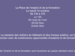 C'est aujourd'hui la place de l'emploi et de la formation à Nice, rendez-vous dès 13h !