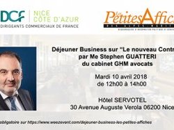 Le prochain déjeuner business DCF Nice accueille Maître GUATTERI pour étudier "le nouveau contrat : La simplification du droit au service du développement commercial de l'entreprise"