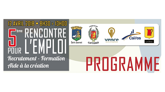 5ème Rencontre pour l'emploi à Carros le 12 Avril 2018