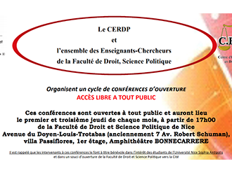Conférence CERDP : "Eclairages sur les règles d'urbanisme applicables au lotissement"