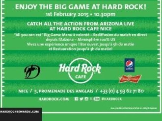 Finale du championnat du monde de footbal le 1er février au Hard Rock Café de Nice !