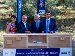 Levens : la première pierre du futur collège posée