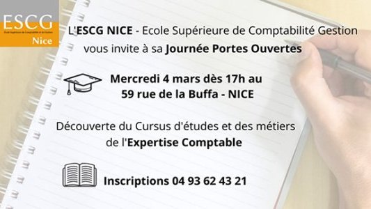 Journée Portes Ouvertes - ESCG Nice : les métiers du chiffre vous ouvrent leurs portes le 4 mars