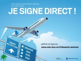 Pour une meilleure desserte aérienne de la Côte d'Azur, JE SIGNE DIRECT !
