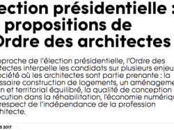 Élection présidentielle : 21 propositions de l'Ordre des architectes