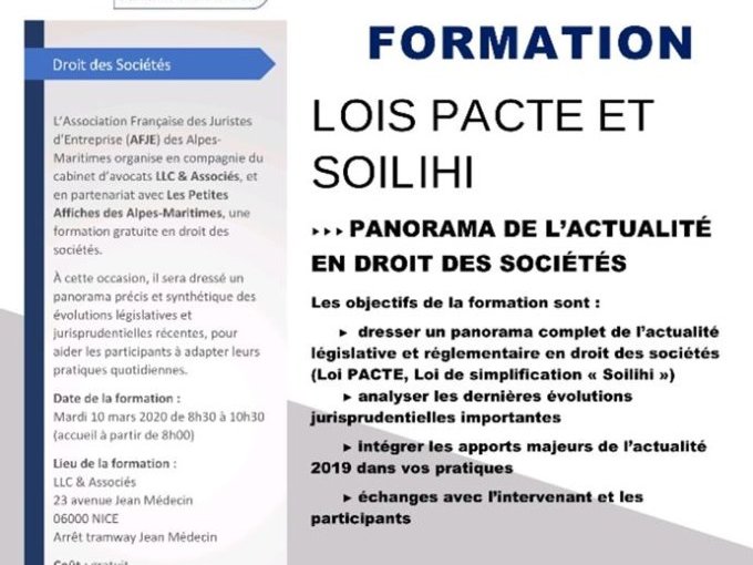 Formation AFJE : "Lois