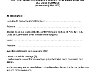 Attestation de délivrance d'information au conjoint commun en biens