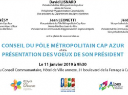 Conseil du Pôle Métropolitain Cap Azur et Présentation des Vœux le 11 janvier 