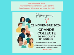 Saint-Laurent-du-Var : Collecte de produits d'hygiène au profit des femmes victimes de violences