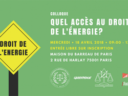 Colloque : Quel accès au droit de l'énergie ? le 18 avril à la Maison du Barreau de Paris