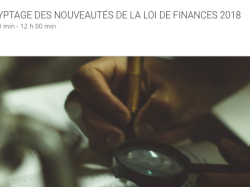 Conférence CEEI : Loi de finance 2018 - Décryptage des nouveautés