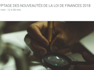 Conférence CEEI : Loi de finance 2018 - Décryptage des nouveautés