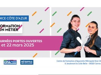 Le Centre de Formation d'Apprentis de la métropole Nice Côte d'Azur ouvre ses portes les 21 et 22 mars 