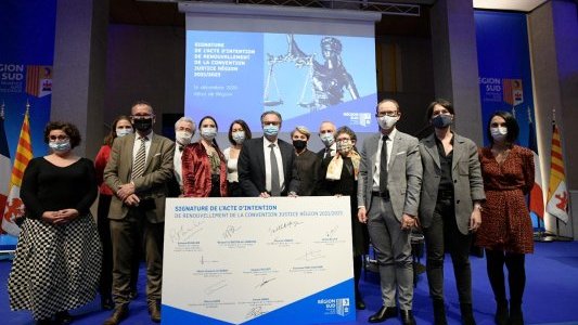 Signature de l'acte d'intention de la Convention Justice-Région Sud 2021-2023